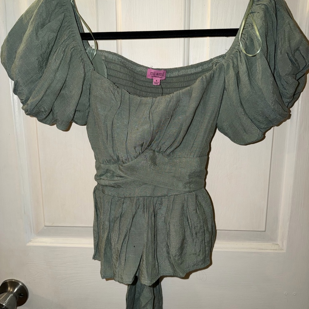 Green Off-Shoulder top